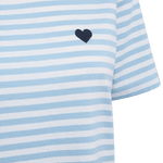 Mian T-shirt - Dame - Hvid / Lyseblå - Gumpel & Co