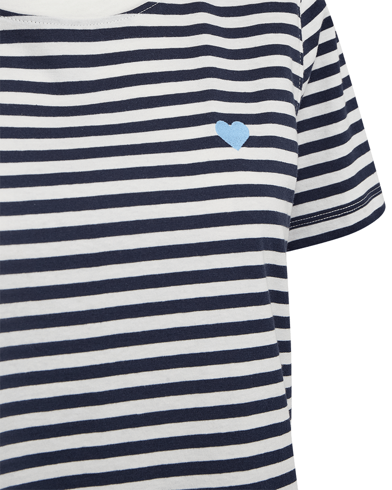 Mian T-shirt - Dame - Hvid / Navy - Gumpel & Co