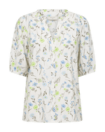 Molli Skjorte m/korte ærmer - Dame - STAR OFF-WHITE W. SHARP GREEN